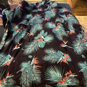 Kavu Black Blanket with Teal and Orange Pattern poncho sweatshirt